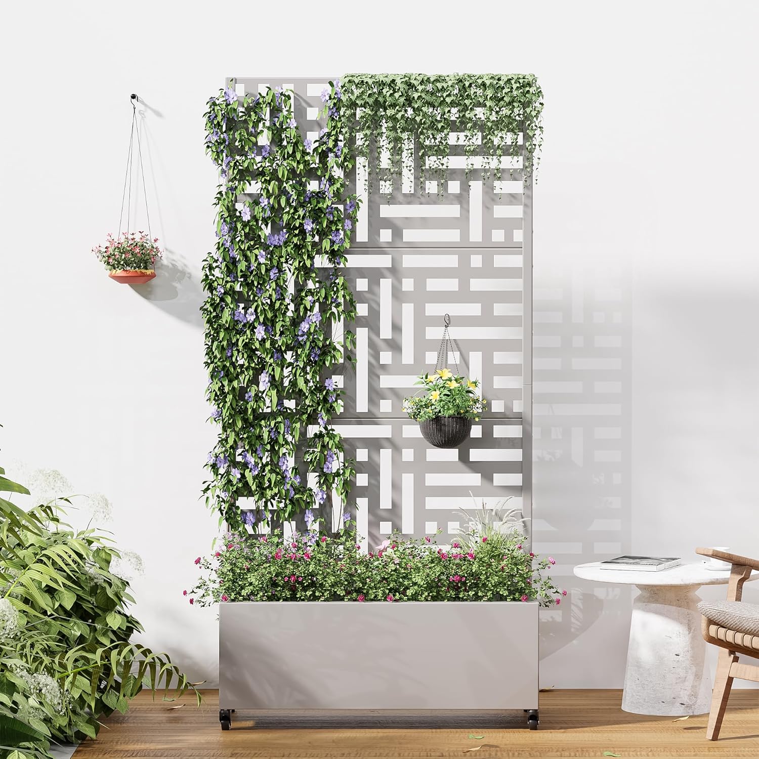 Casaphoria Metal Raised Garden Bed with Trellis for Climbing Plants