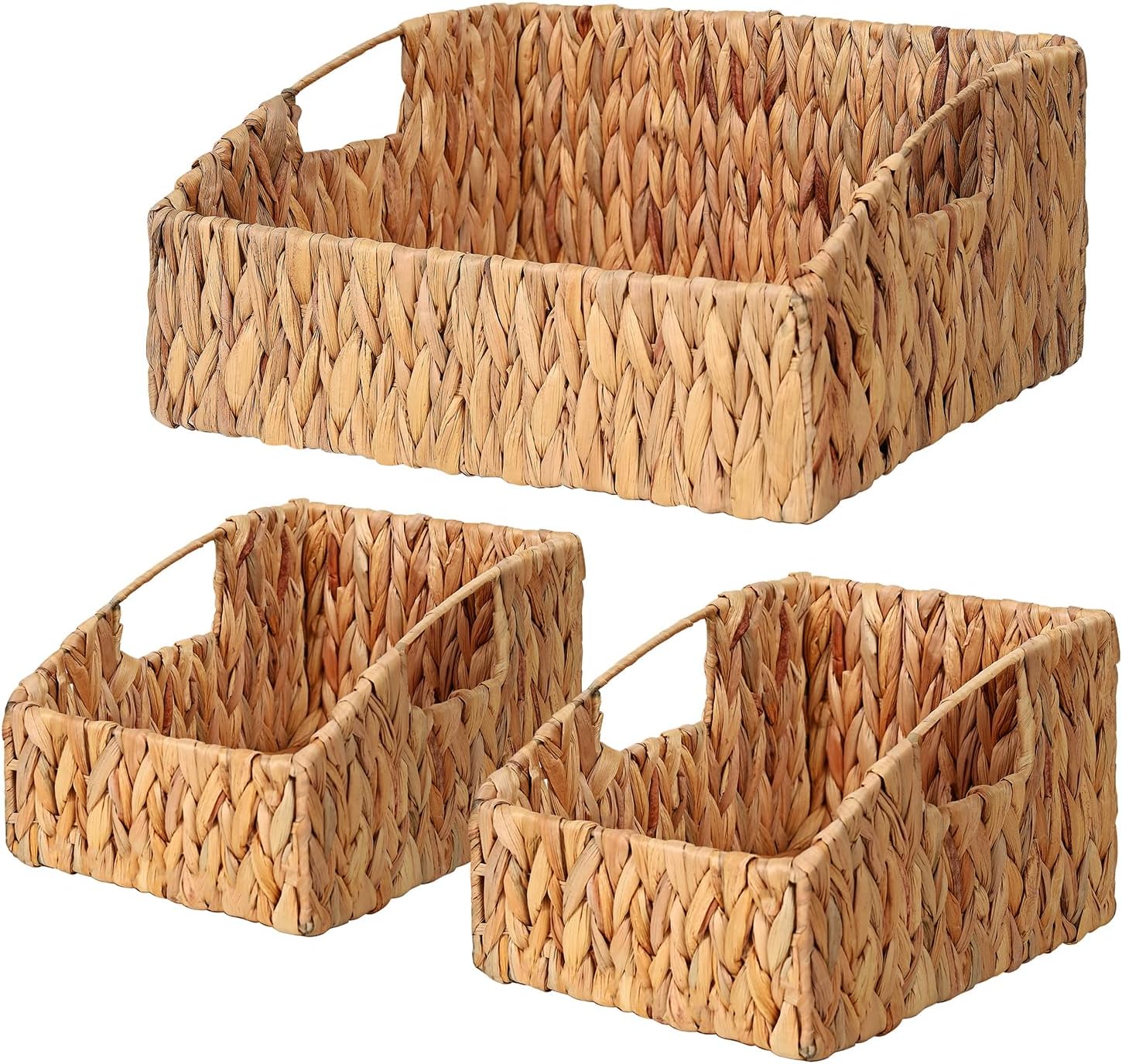 Natural Water Hyacinth Storage Baskets for Home Organization