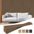 4-Piece Acoustic Wood Wall Panels 94.5in x 7.9in - Fluted Walnut
