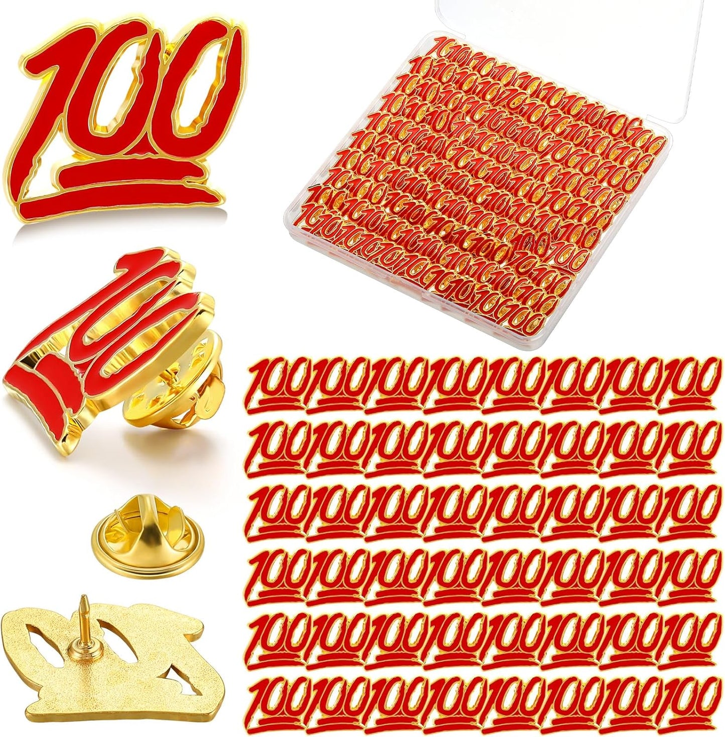 XunYee 100 Pcs School Enamel Pins for Employee Appreciation Gifts