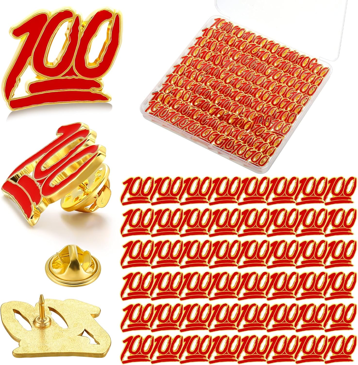 XunYee 100 Pcs School Enamel Pins for Employee Appreciation Gifts