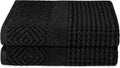 Luxurious 100% Organic Cotton Diamond Jacquard Bath Towel Set