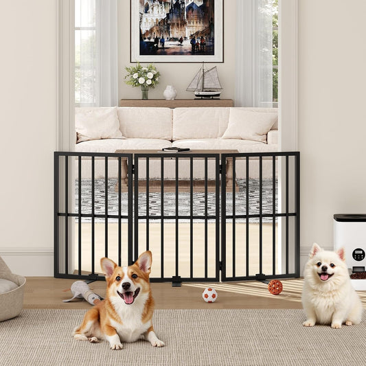Freestanding Foldable Dog Gate for Indoor Use, 48.2in Wide