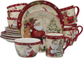 Holiday Wishes 16-Piece Dinnerware Set - Festive Table for Four
