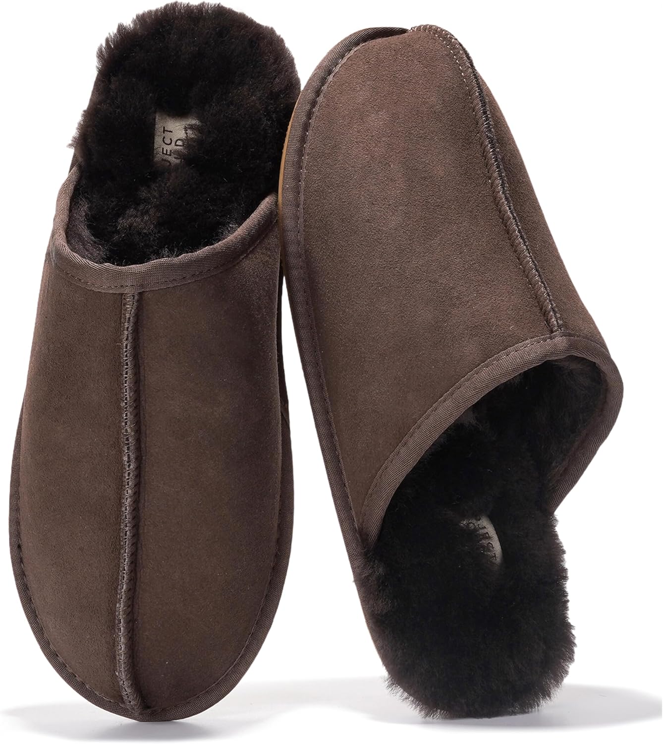 Project Cloud Mens Slippers with Genuine Leather and Shearling
