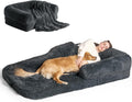 Human Sized Foldable Dog Bed 72in x44in Dark Grey - Orthopedic Comfort