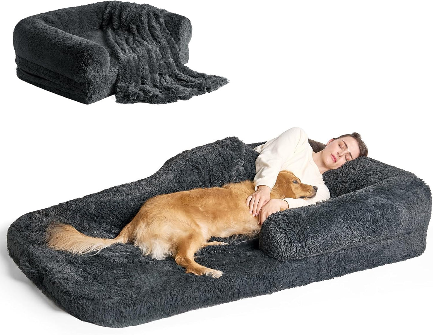 EHEYCIGA Foldable Human Dog Bed for Ultimate Comfort and Relaxation