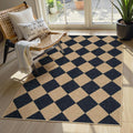 Lahome Checkered Easy Jute 3x5 Outdoor Patio Rug - Neutral Entryway