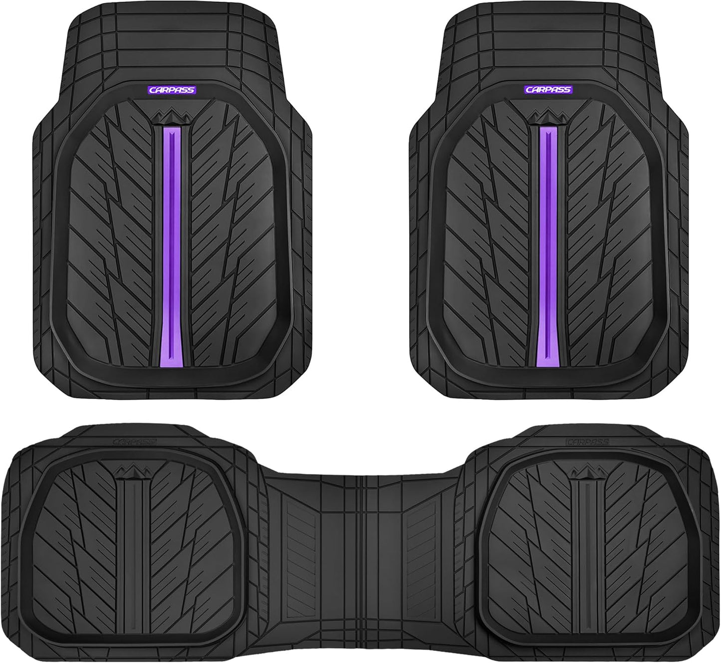 CAR PASS DeepDish Rubber Floor Mats for All Weather Protection