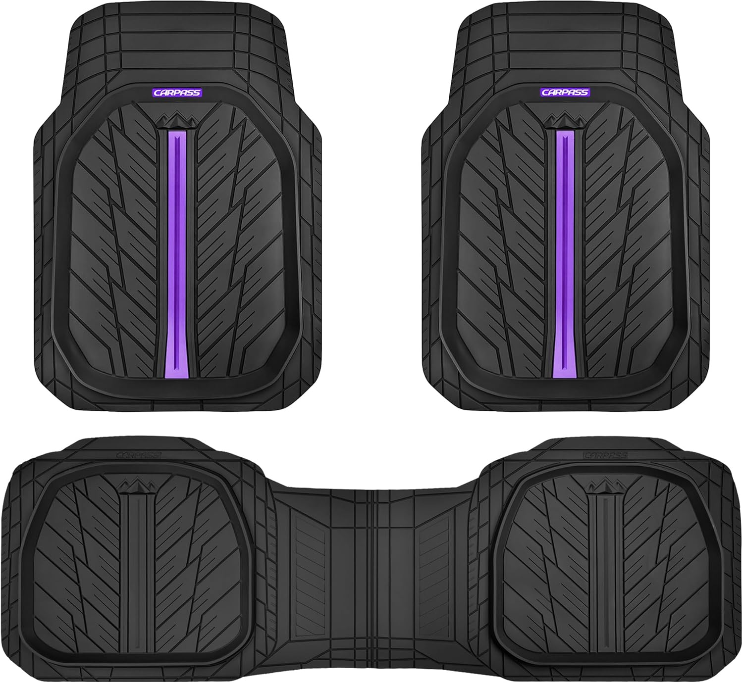 CAR PASS DeepDish Rubber Floor Mats for All Weather Protection