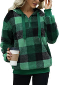 Womens Sherpa Fleece Quarter Zip Pullover Jacket - Oversized Cozy