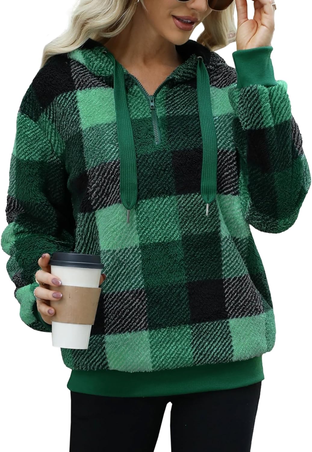 Yanekop Womens Sherpa Jacket Cozy Fleece Zip Up Pullover