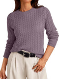 LILLUSORY Womens Cable Knit Pullover Sweater - Lightweight Classic