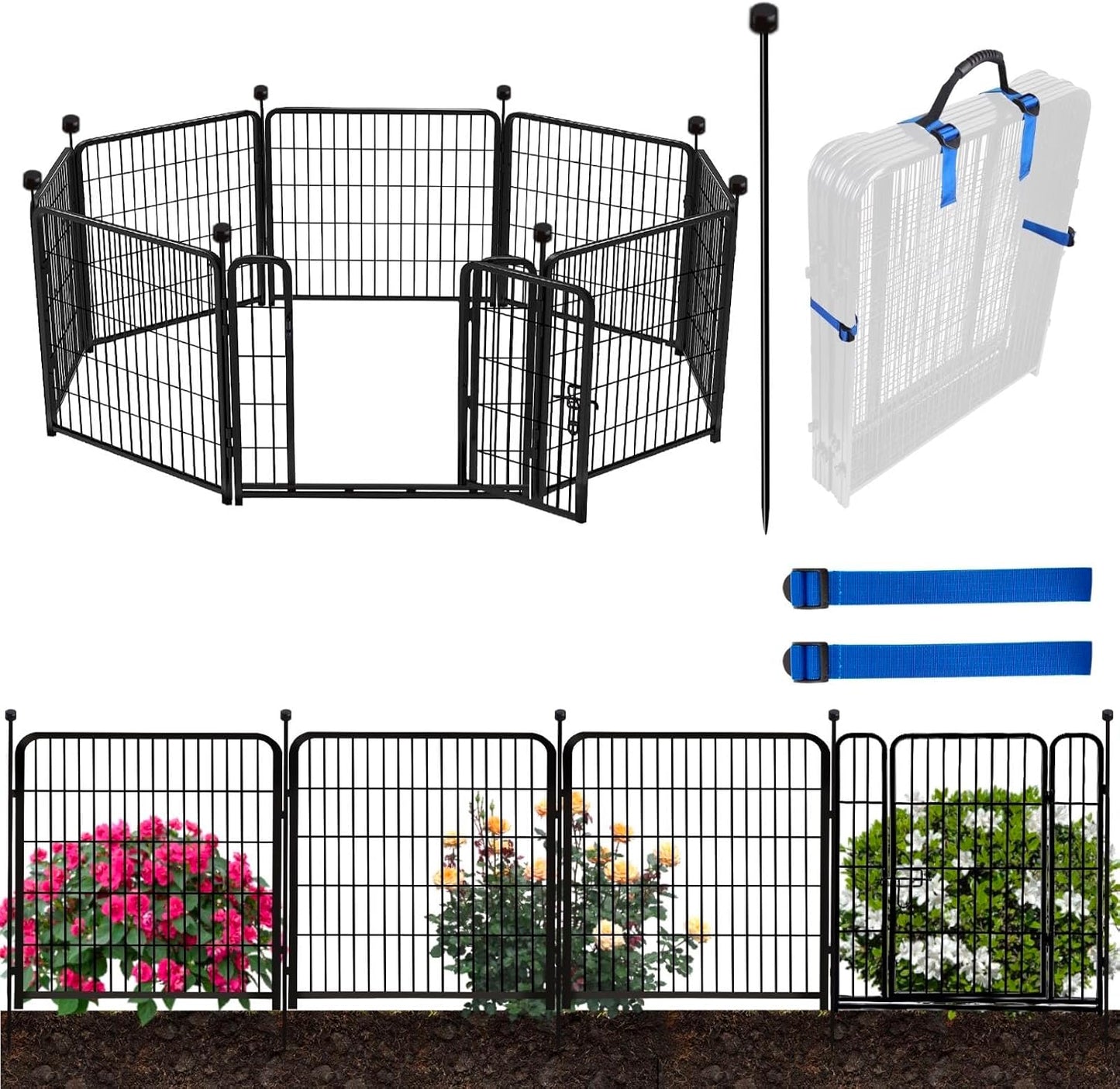 ADAVIN Garden Fence Panels, 36 Inch High, Modern Style Design