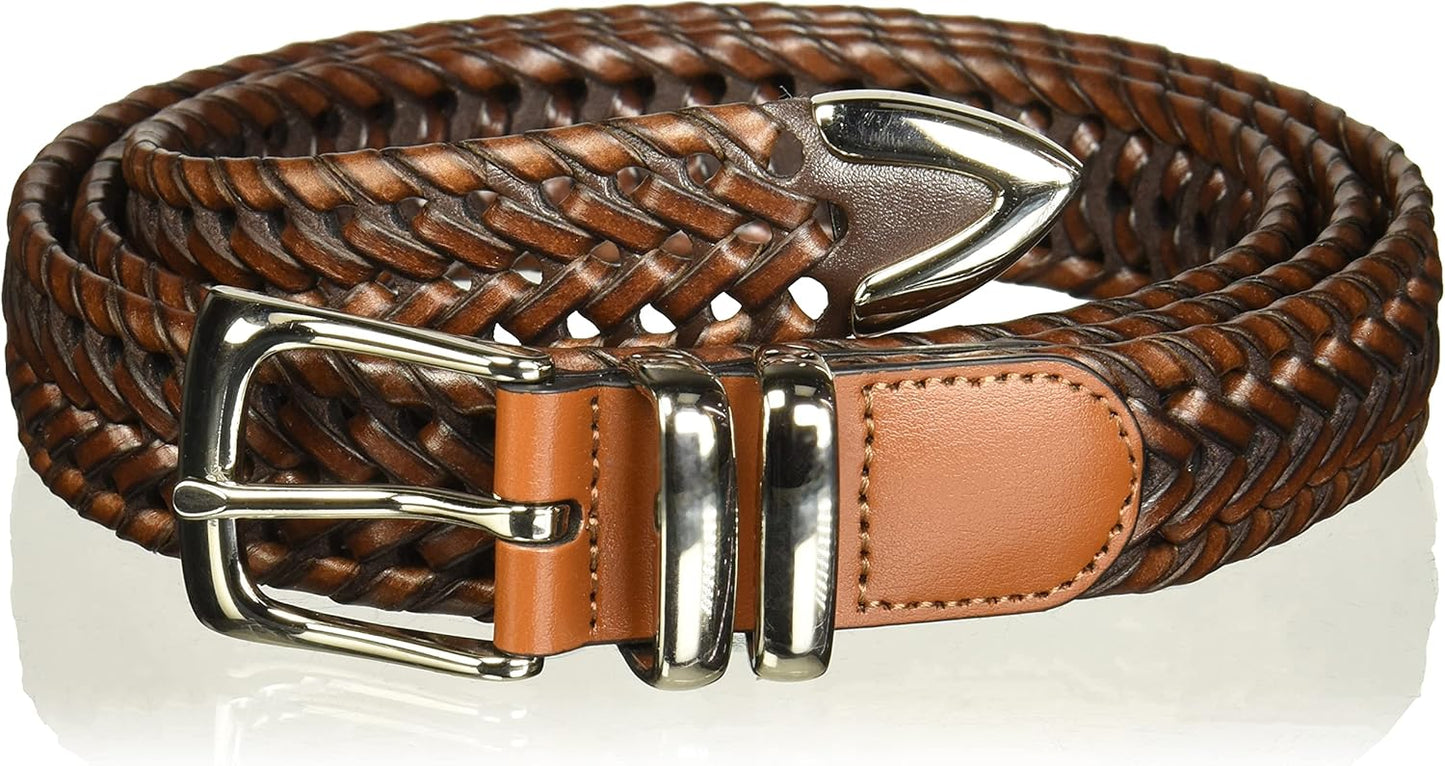 Perry Ellis Men's Portfolio Braided Leather Belt for Style