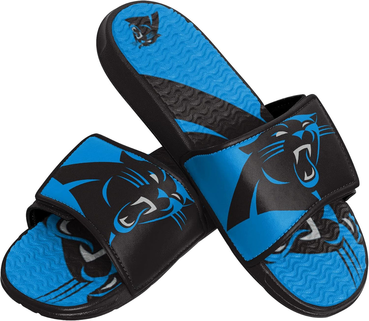 FOCO Mens NFL Team Logo Sport Shower Gel Slide Flip Flop Sandals
