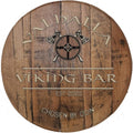 Valhalla Shield Ax Throwing Oak Barrel Bar Sign Personalized Wall Art