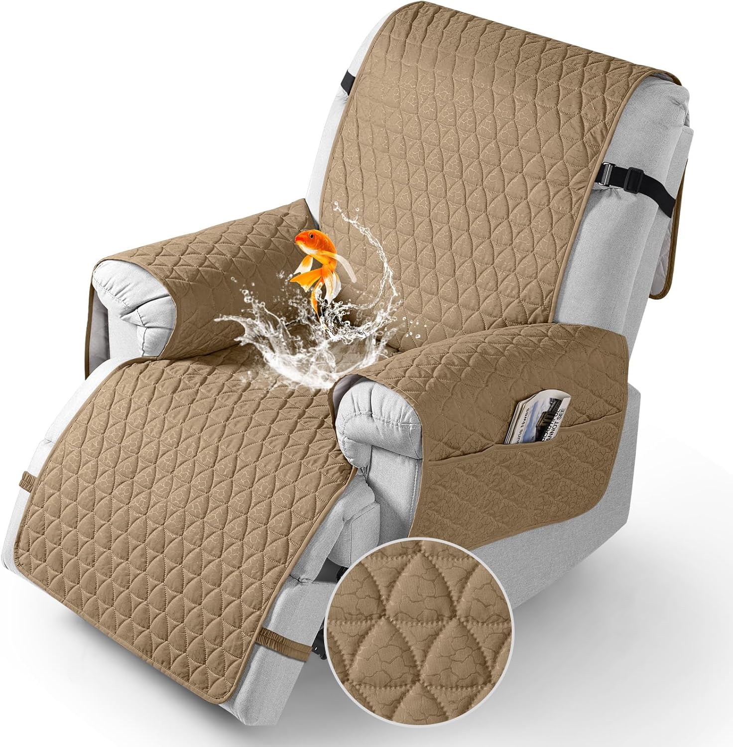 100% Waterproof Recliner Cover with Non-Slip Granule Design