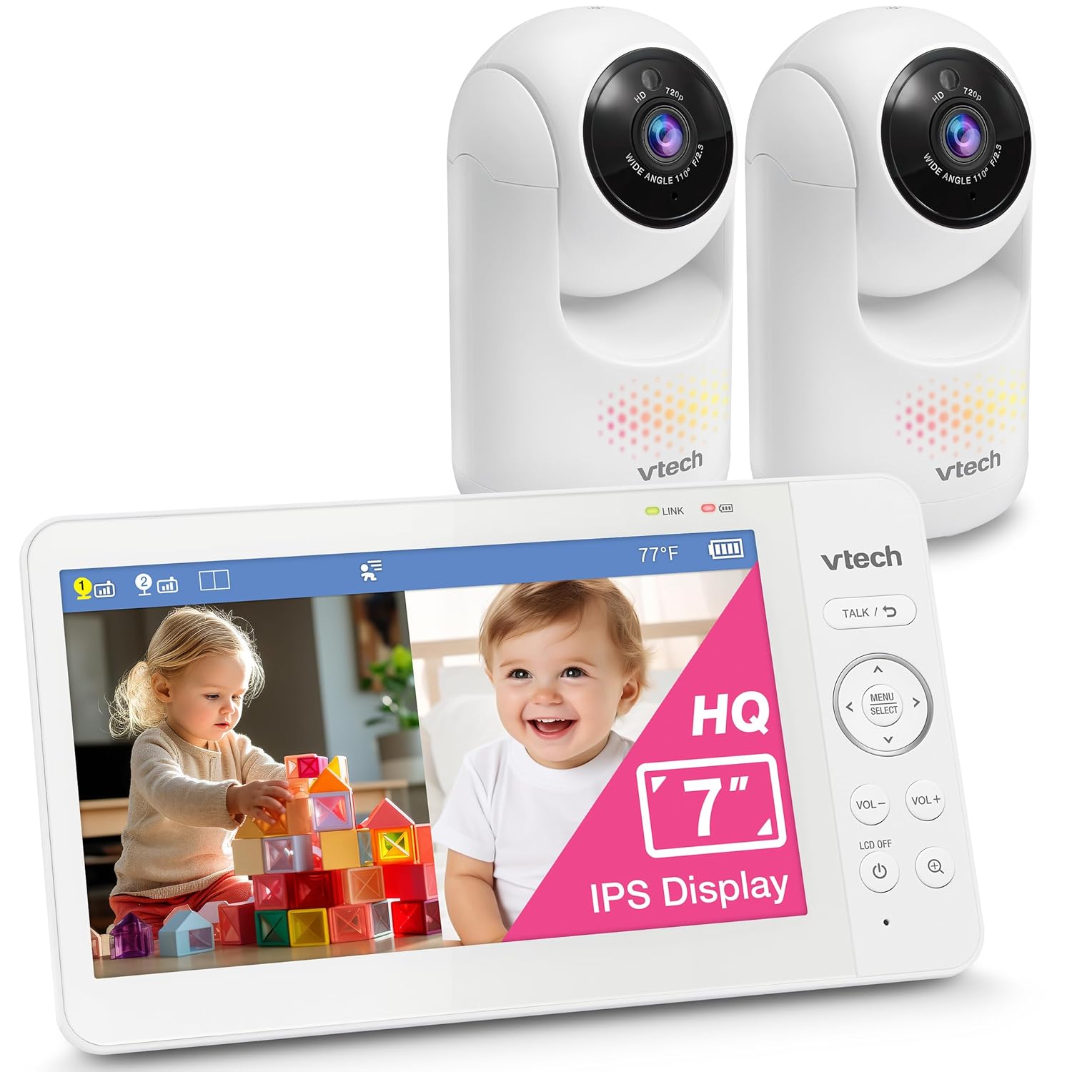 VTech Advanced HQ Max Twin 7in Digital Video Baby Monitor