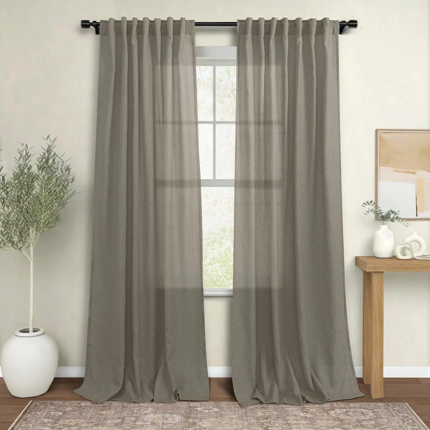 KOUFALL 90 Inch Curtains Long for Living Room and Bedroom