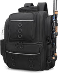 38L Fishing Backpack with Rod Holders - Large Tackle Bag for Organized