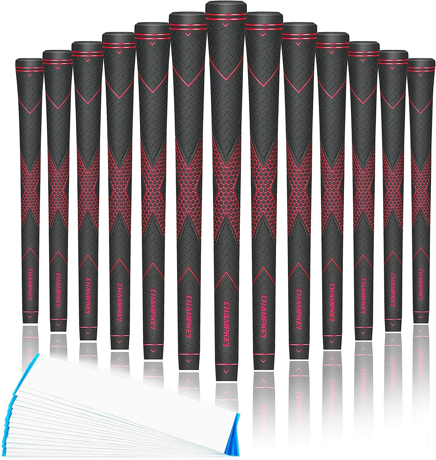 CHAMPKEY Rubber Golf Grips 13 Pack | High Traction & Feedback