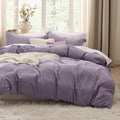 Bedsure Grayish Purple Duvet Cover Queen Size - Extra Soft 3-Piece Set