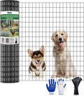 48 in x 25 ft Welded Wire Mesh Fence 2 in x 3 in Black PVC Coated