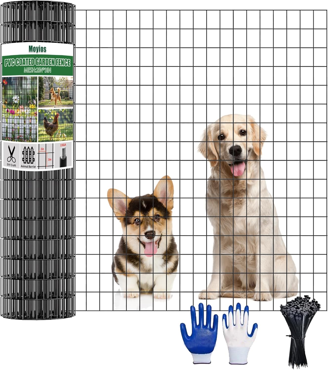 48 in x 25 ft Welded Wire Mesh Fence for Garden and Pets