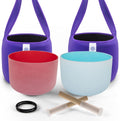 FMTY 10inch Crystal Singing Bowls Set for Healing and Calm
