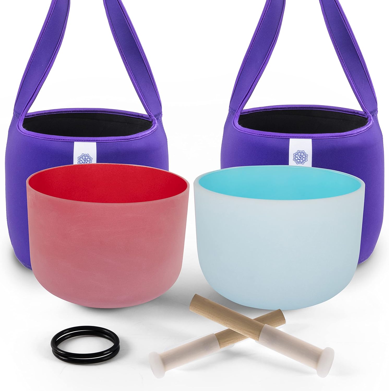 FMTY 10inch Crystal Singing Bowls Set for Healing and Calm