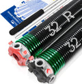 Pair of 2 in Garage Door Torsion Springs Set - Durable Oil-Free Coated