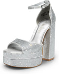 High Heels Chunky Block Platform Heels for Women - Dressy Ankle