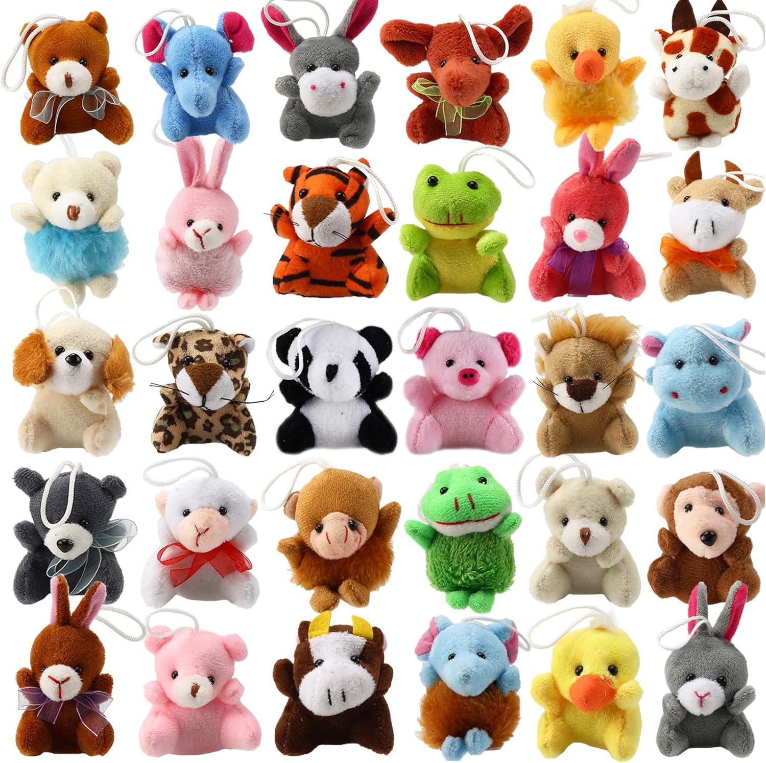 Mini Plush Animal Toy Set - Perfect Party Favors & Gifts!