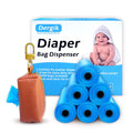 LEATHER Diaper Disposal Bags Dispenser | 105 Refill Bags - Compact
