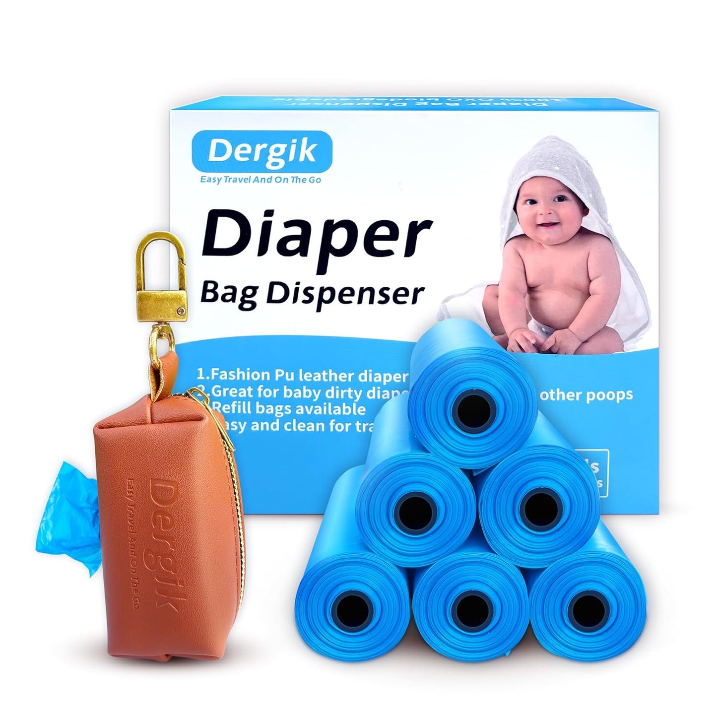 105 Pack Tear-Resistant Diaper Disposal Bags for Baby | Dergik