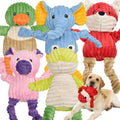5 Pack Tough Dog Toys Stuffed Squeaky Animal Toy Bundle - Value