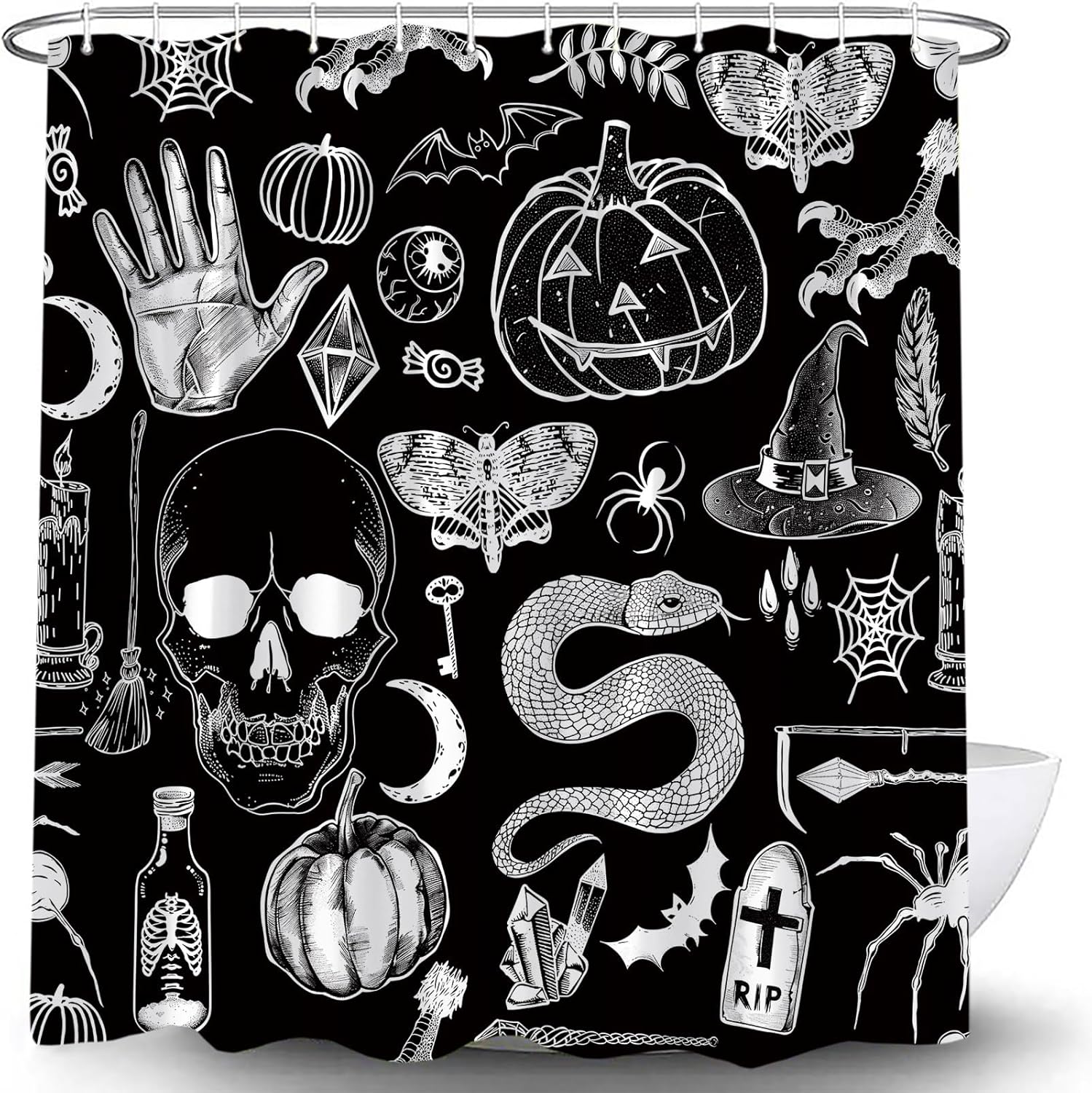 Spooky Witchcraft Shower Curtain Set!