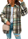 Flannel Shacket for Women Plaid Button Down Shirt Jacket - Cozy Fall