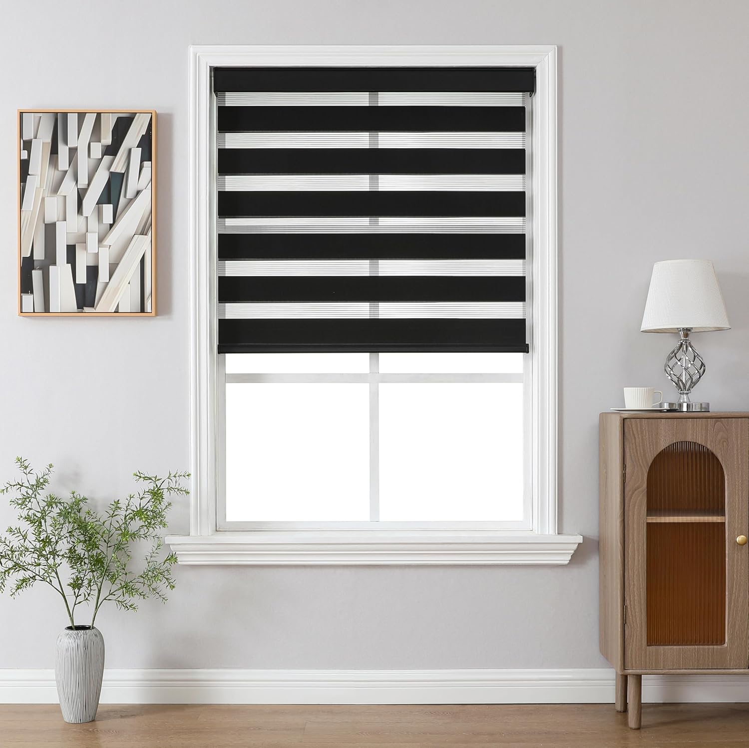 Joydeco Cordless Zebra Blinds for Windows - Light Control Shades