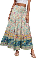 Summer Maxi Skirt for Women 2025 Boho Floral High Waist A Line