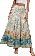 Bohemian Long Skirt A-Line Maxi for Women - Flowy High Waist
