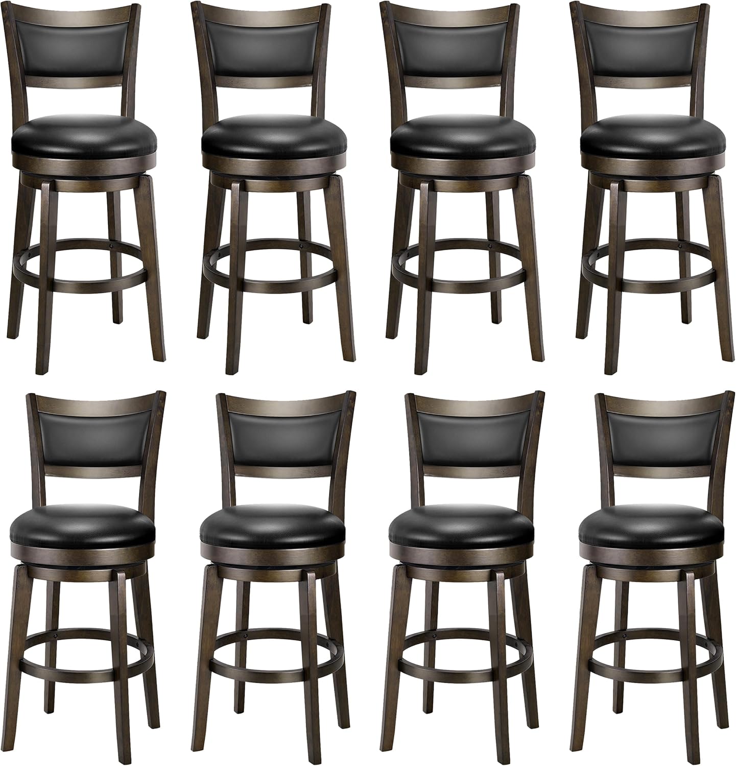 PrimeZone Swivel Bar Stools Set of 8 for Kitchen and Pub Use