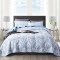 NEWLAKE Cotton Bedspread Quilt Set - Reversible Twin Size Coverlet