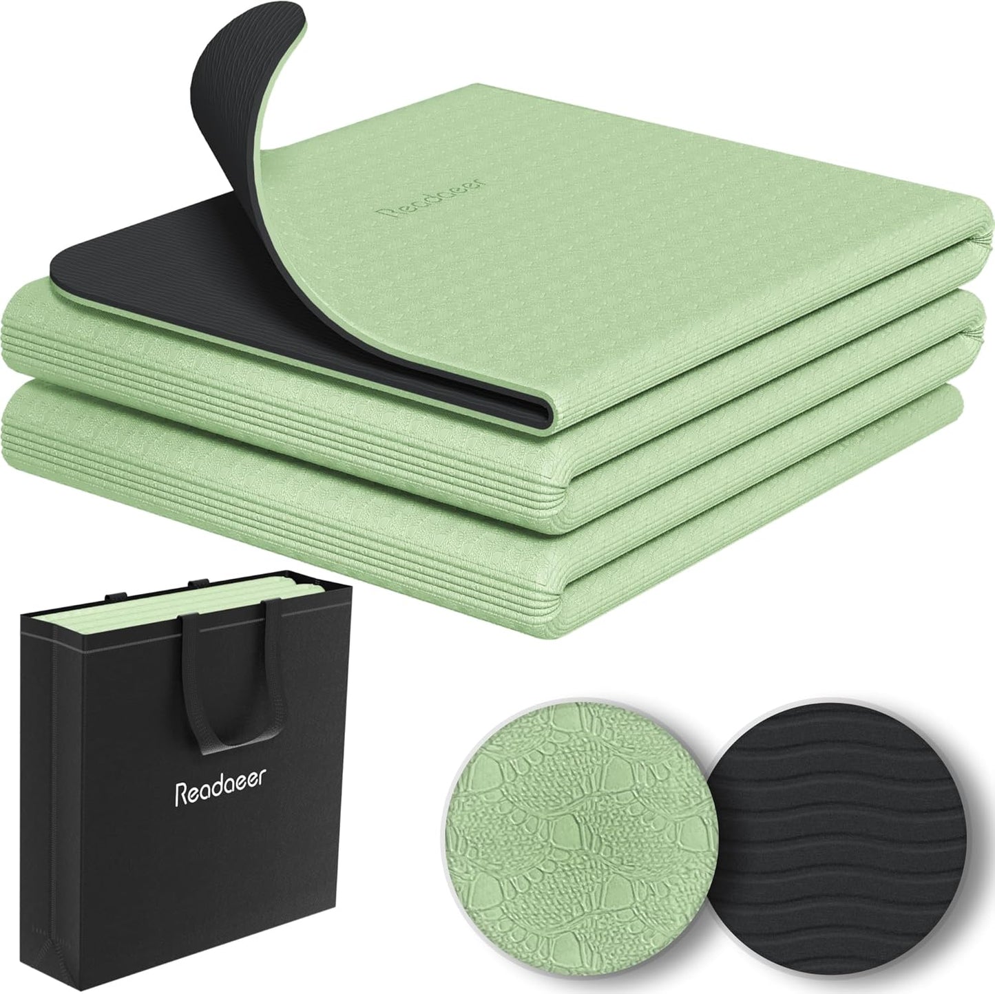 Readaeer Foldable Yoga Mat: Travel-Friendly Non-Slip TPE Mat