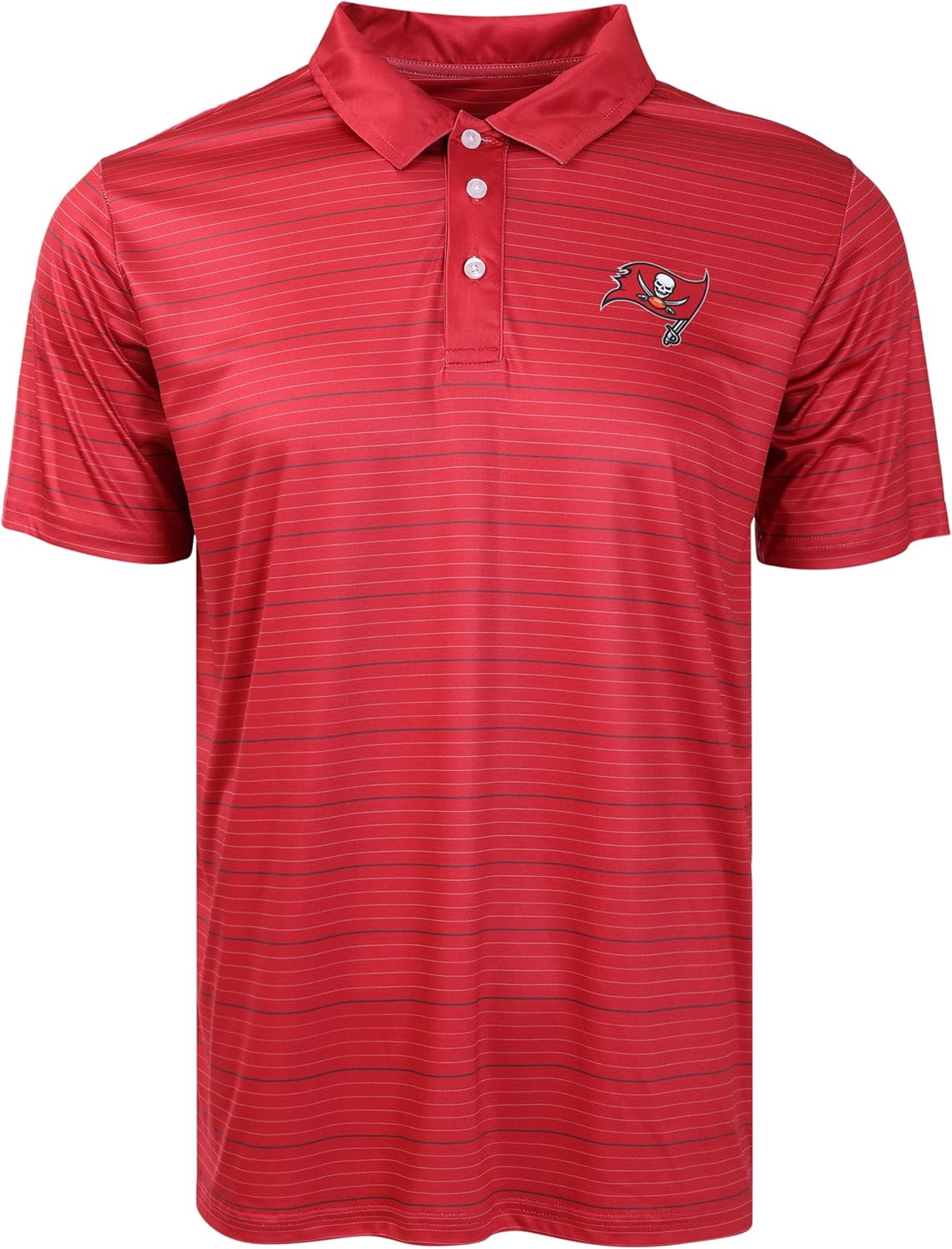 FOCO NFL Mens Team Logo Striped Polyester Polo Short Sleeve Shirt