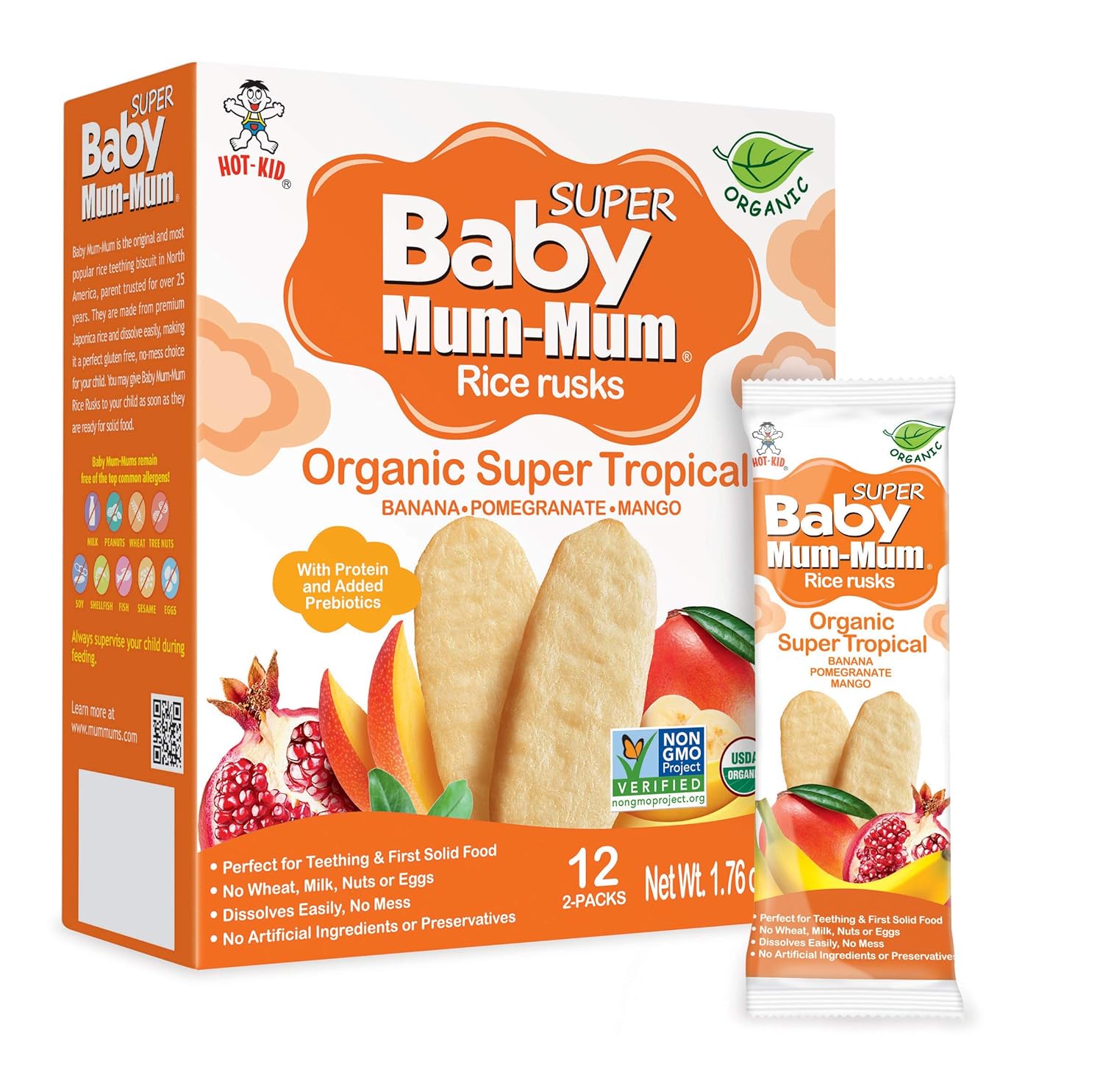 Organic Rice Rusks Baby Snacks - Super Tropical Flavor Pack