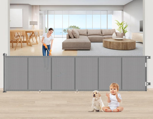 Upgrade 150 Inch Retractable Baby Gates for Kids and Pets