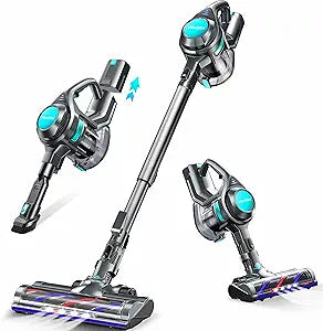 Voweek Cordless Vacuum Cleaner with Powerful Suction and LED Brush