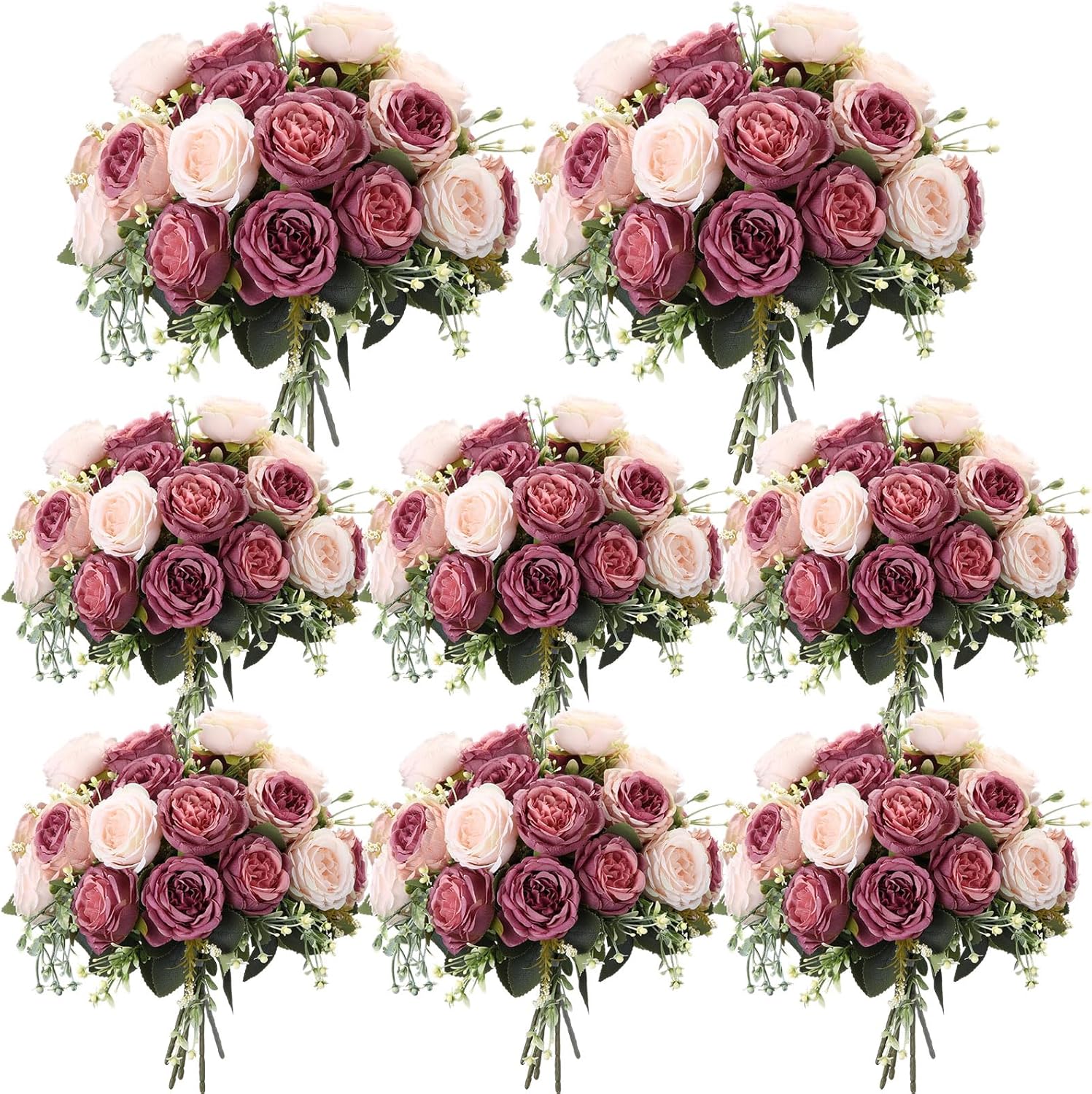 Geosar 8 Bundles Artificial Peonies Flowers for Any Occasion